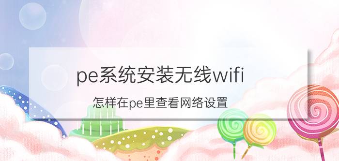 pe系统安装无线wifi 怎样在pe里查看网络设置？